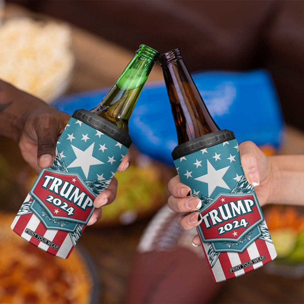 Trump 2024 4 in 1 Can Cooler Tumbler US President 45 47 America Flag TB09 Print Your Wear