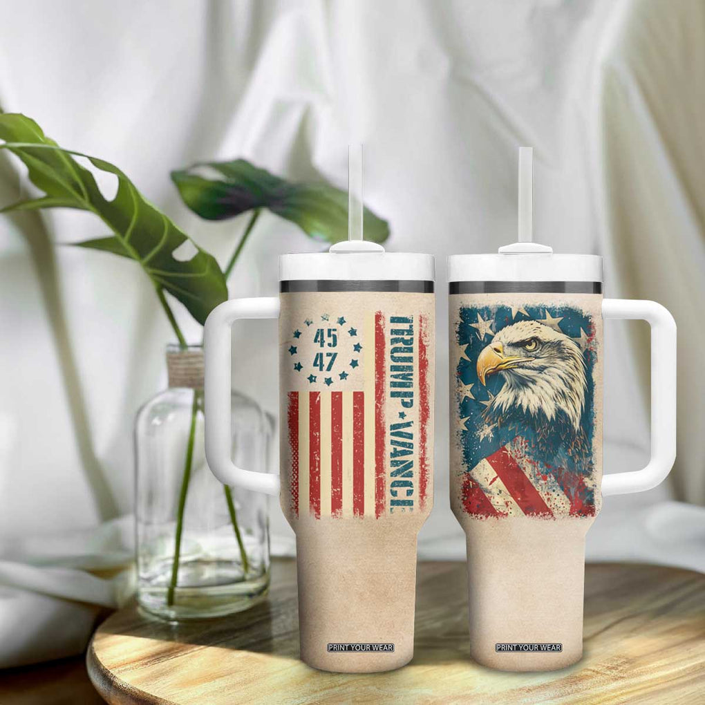 Trump Vance 2024 Tumbler With Handle US President 45 47 Eagle American Flag TB09 Print Your Wear