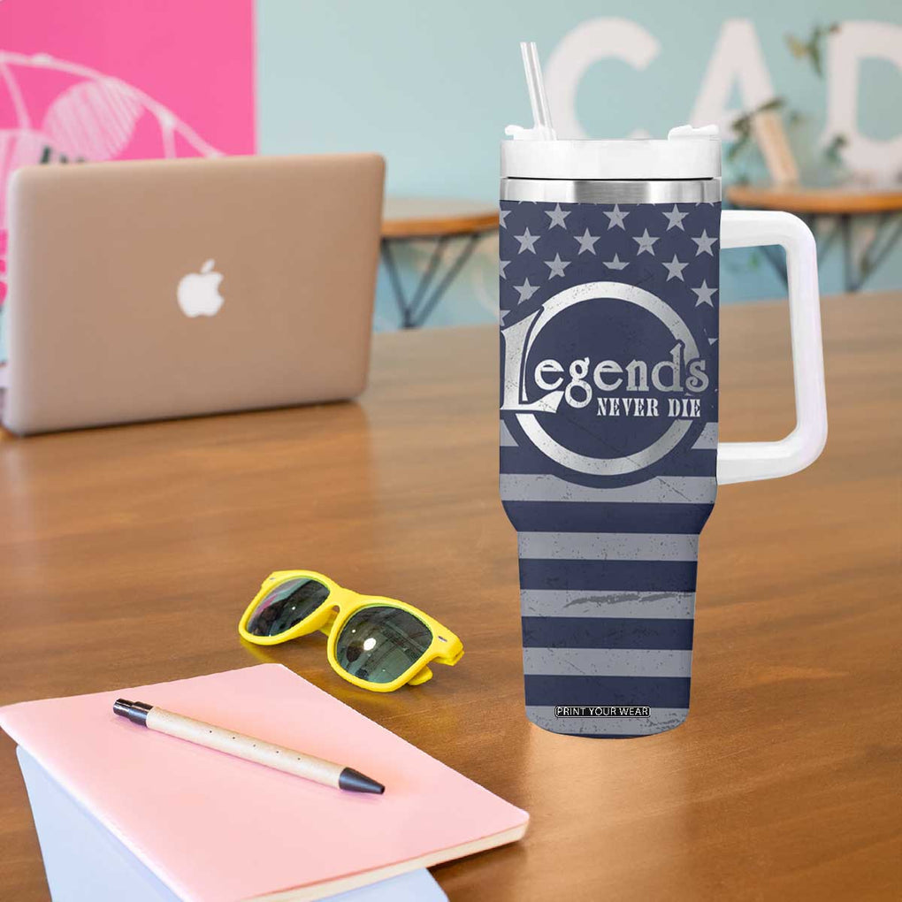 Trump 2024 Tumbler With Handle Legend Never Die Fight For America Flag TB09 Print Your Wear