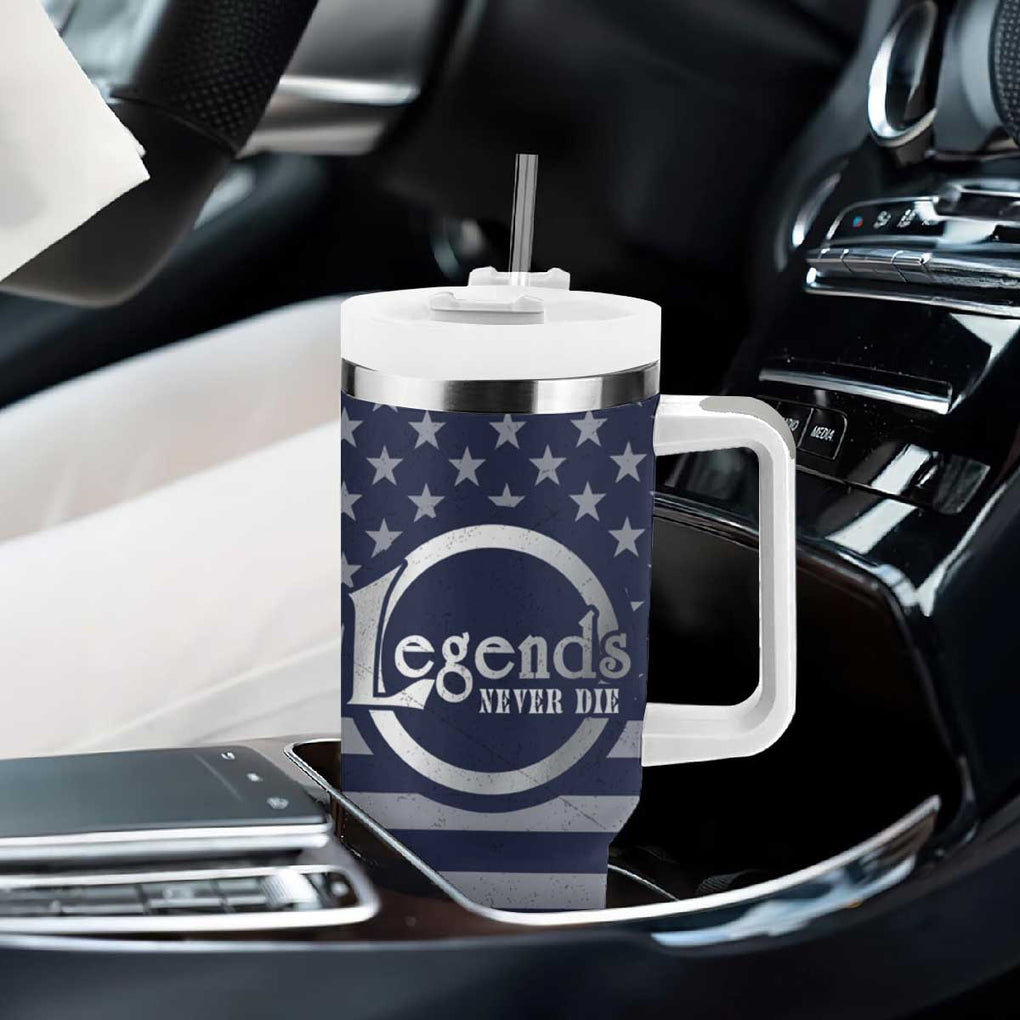 Trump 2024 Tumbler With Handle Legend Never Die Fight For America Flag TB09 Print Your Wear