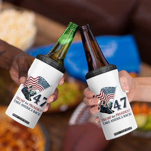 Trump 47 4 in 1 Can Cooler Tumbler Trump For President 2024 Take America Back TB09 Print Your Wear