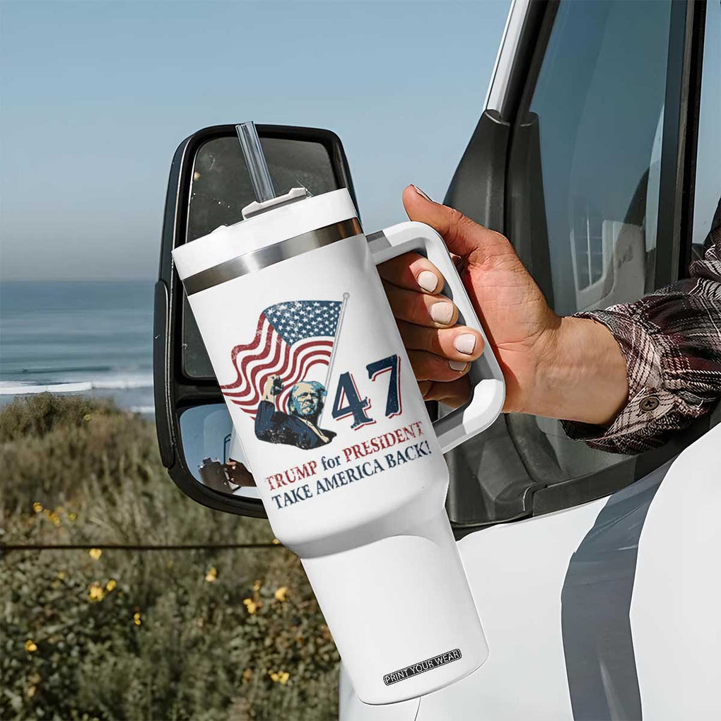 Trump 47 Tumbler With Handle Trump For President 2024 Take America Back TB09 Print Your Wear