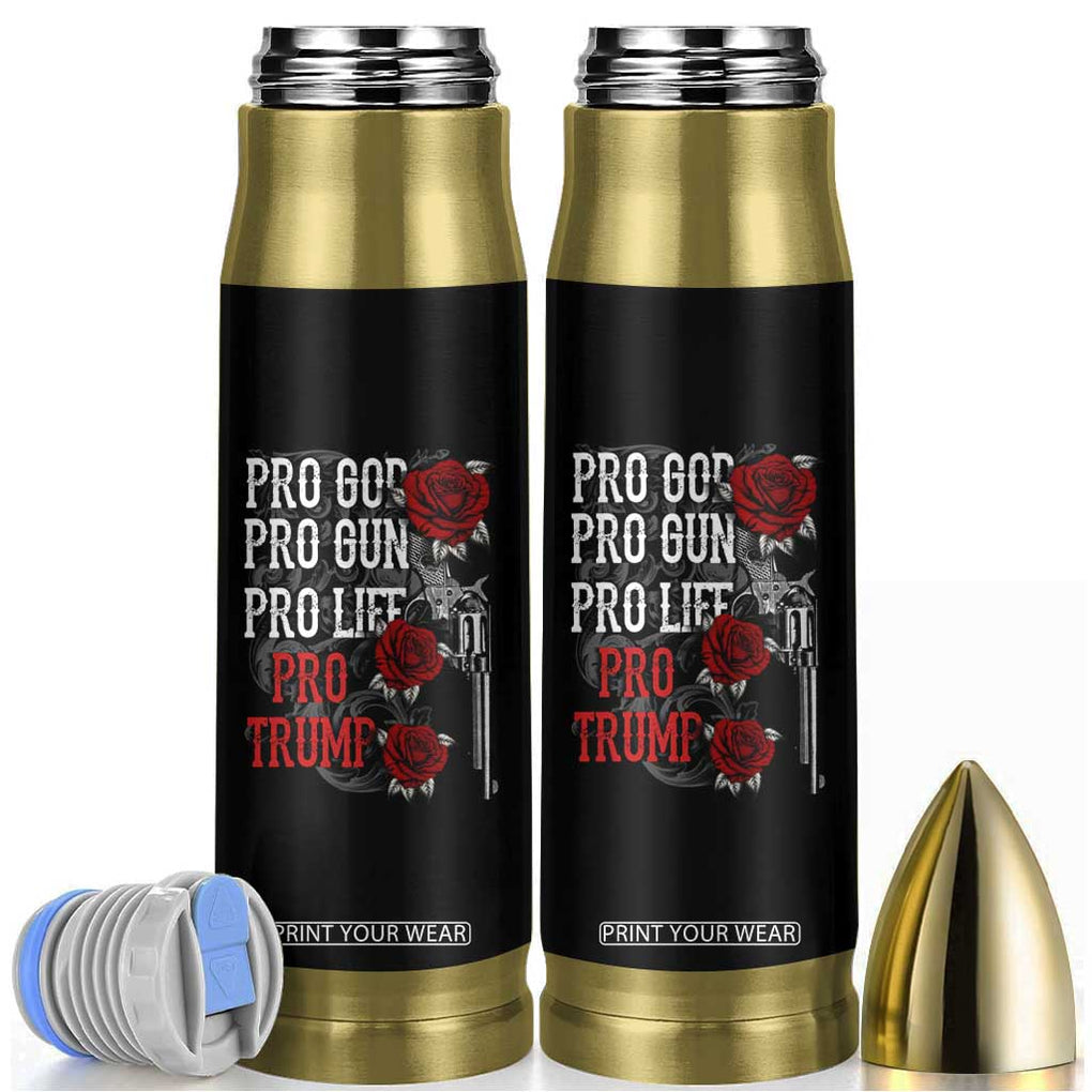 Trump Support Bullet Tumbler Pro God Gun Life Pro Trump 2024 TB09 Black Print Your Wear