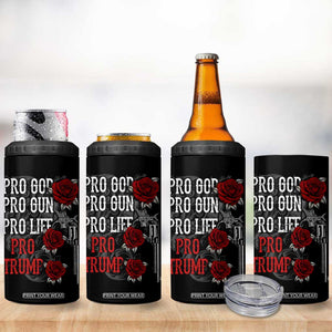 Trump Support 4 in 1 Can Cooler Tumbler Pro God Gun Life Pro Trump 2024 TB09 Print Your Wear