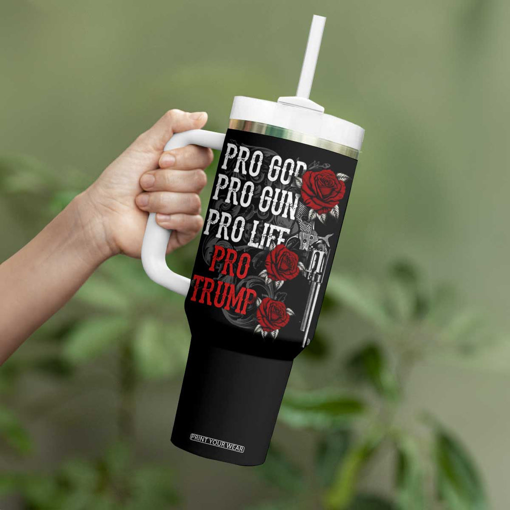 Trump Support Tumbler With Handle Pro God Gun Life Pro Trump 2024 TB09 Print Your Wear