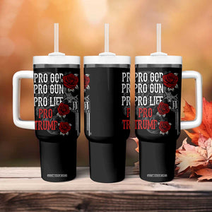 Trump Support Tumbler With Handle Pro God Gun Life Pro Trump 2024 TB09 Print Your Wear