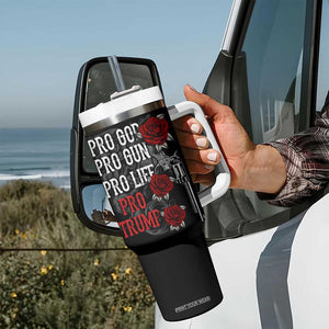 Trump Support Tumbler With Handle Pro God Gun Life Pro Trump 2024 TB09 Print Your Wear
