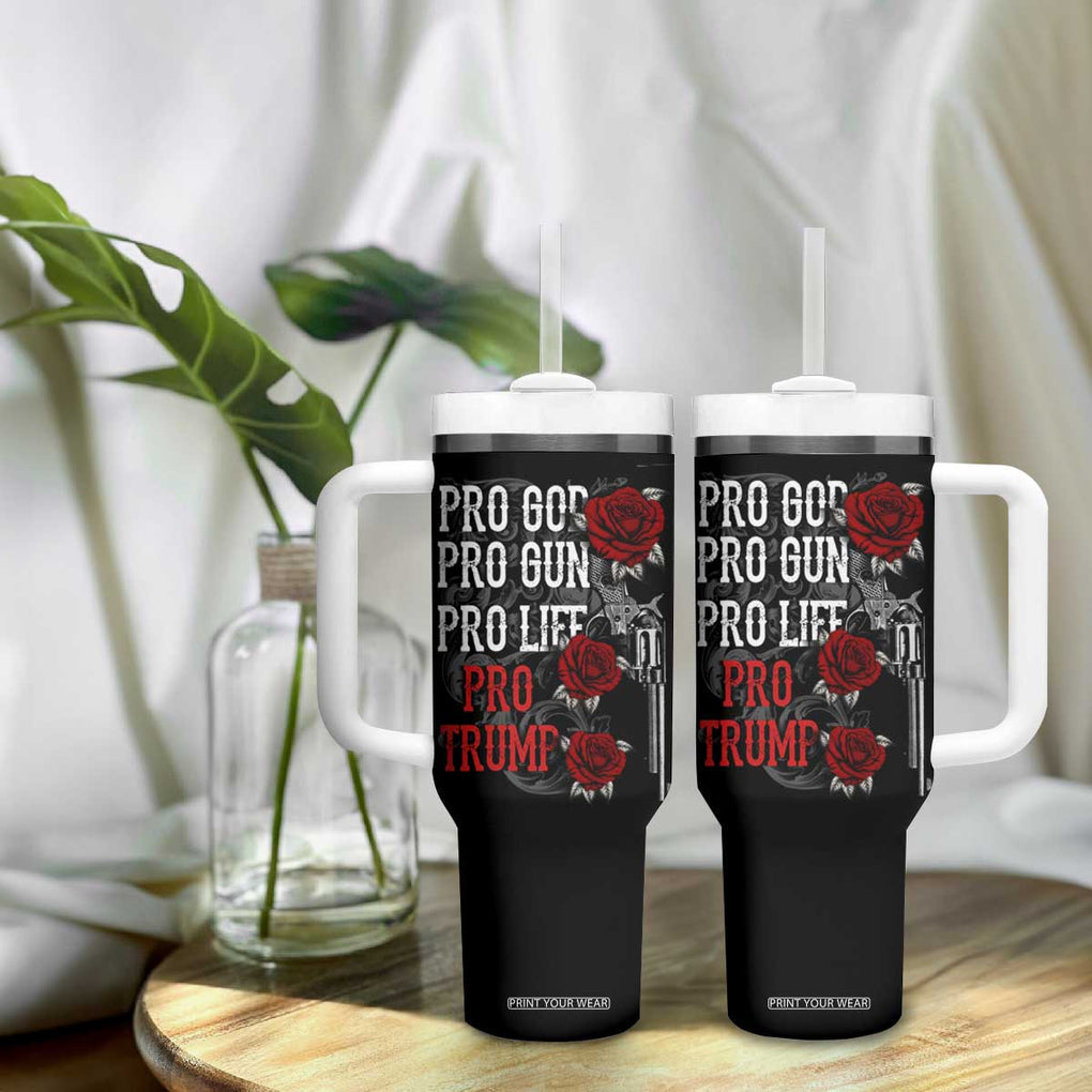 Trump Support Tumbler With Handle Pro God Gun Life Pro Trump 2024 TB09 Print Your Wear