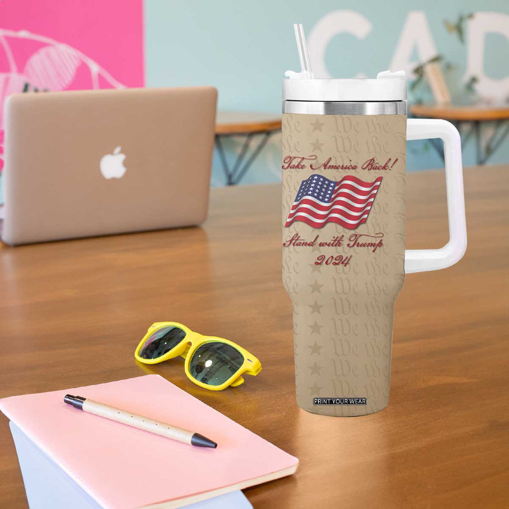 Trump 2024 Tumbler With Handle Take America Back Stand With Trump TB09 Print Your Wear