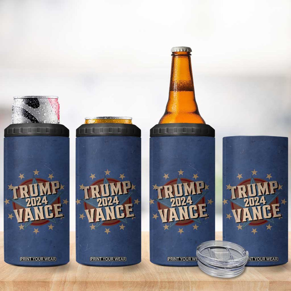 Trump Vance 2024 4 in 1 Can Cooler Tumbler Stand With Trump US President Election TB09 Print Your Wear
