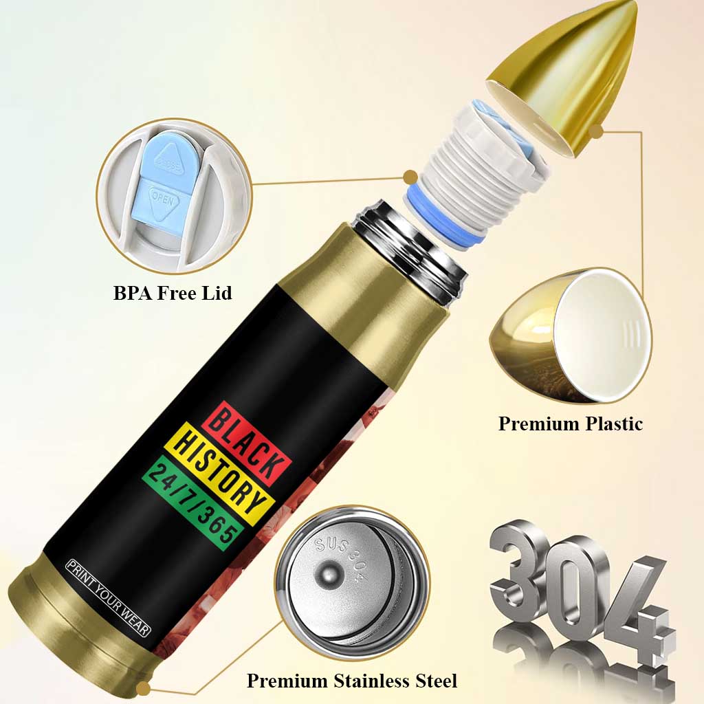 Black Pride Bullet Tumbler Black History 24/7/365 Melanin Civil Rights Leaders TB09 Print Your Wear