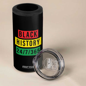 Black Pride 4 in 1 Can Cooler Tumbler Black History 24/7/365 Melanin Civil Rights Leaders TB09 Print Your Wear