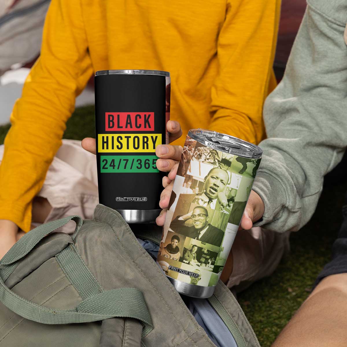 Black Pride Tumbler Cup Black History 24/7/365 Melanin Civil Rights Leaders TB09 Print Your Wear