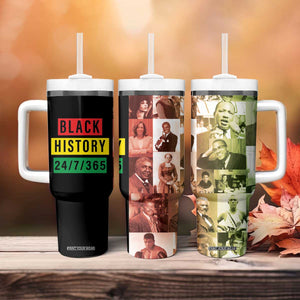 Black Pride Tumbler With Handle Black History 24/7/365 Melanin Civil Rights Leaders TB09 Print Your Wear