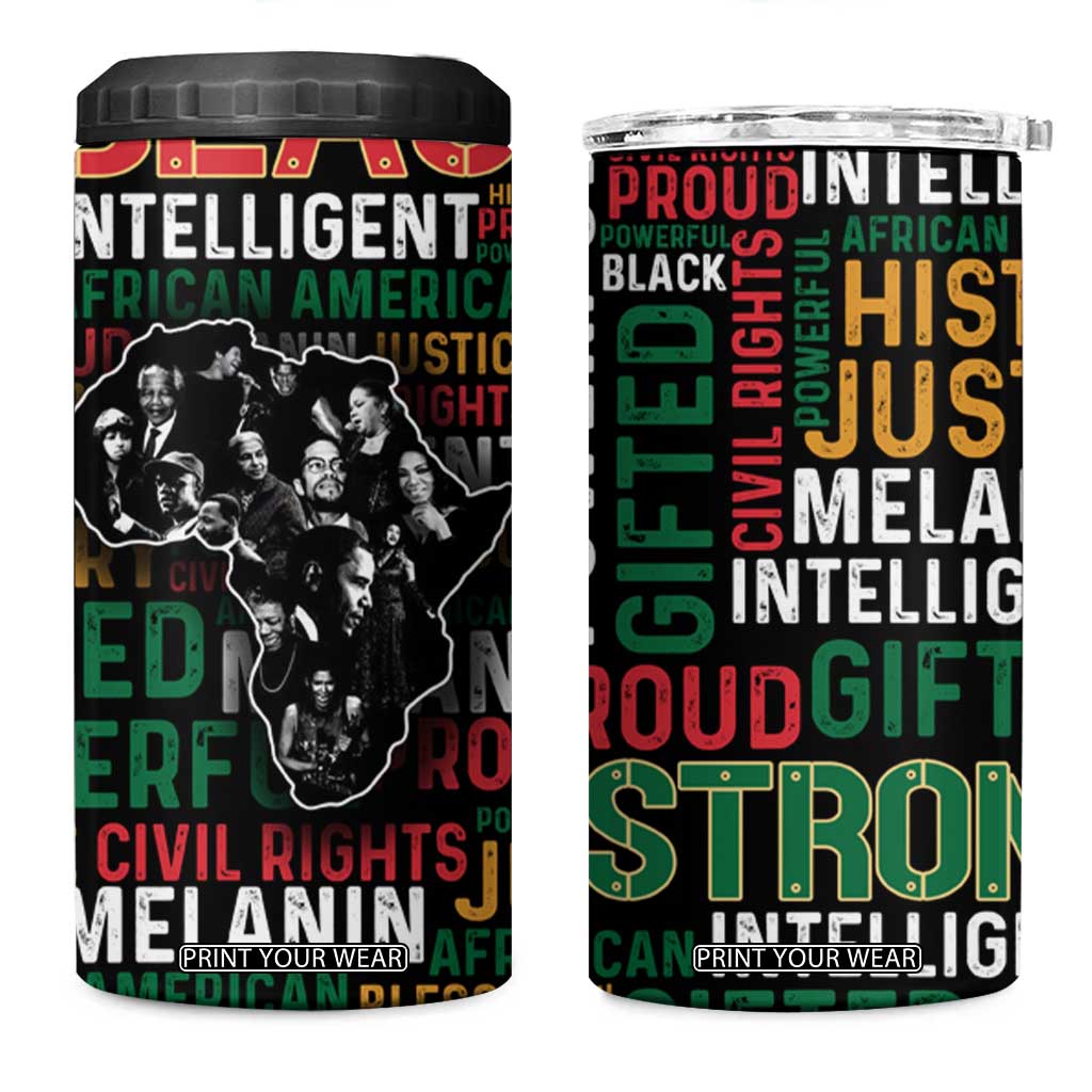 Black History Leaders 4 in 1 Can Cooler Tumbler MLK Malcolm X Obama Nelson Civil Rights Leaders Melanin African Pride TB09 One Size: 16 oz Black Pride Print Your Wear