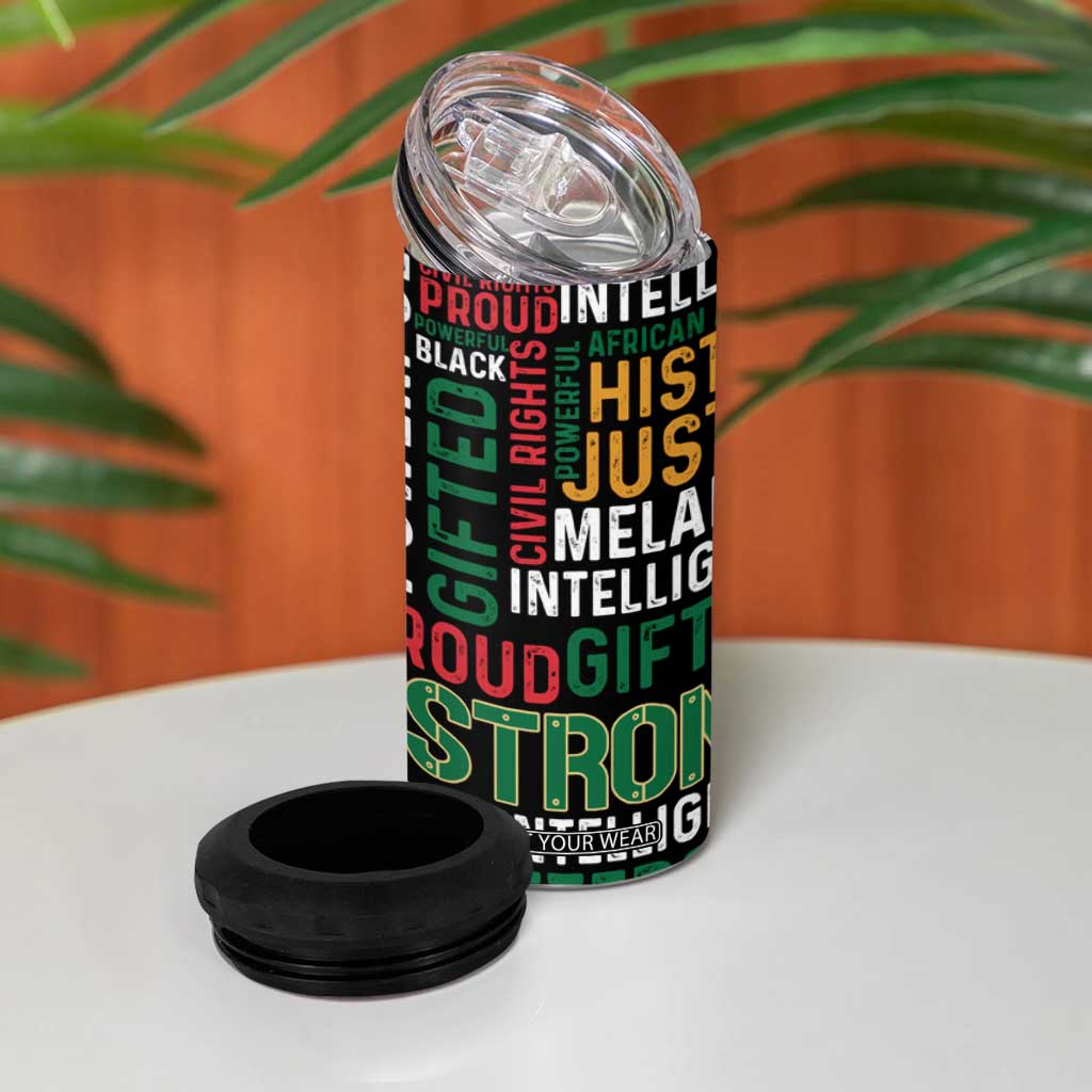 Black History Leaders 4 in 1 Can Cooler Tumbler MLK Malcolm X Obama Nelson Civil Rights Leaders Melanin African Pride TB09 Print Your Wear