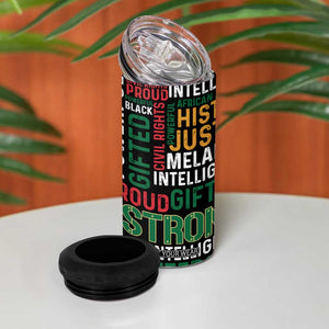 Black History Leaders 4 in 1 Can Cooler Tumbler MLK Malcolm X Obama Nelson Civil Rights Leaders Melanin African Pride TB09 Print Your Wear