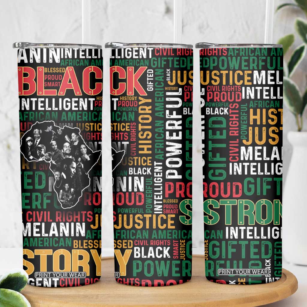 Black History Leaders Skinny Tumbler MLK Malcolm X Obama Nelson Civil Rights Leaders Melanin African Pride TB09 Print Your Wear