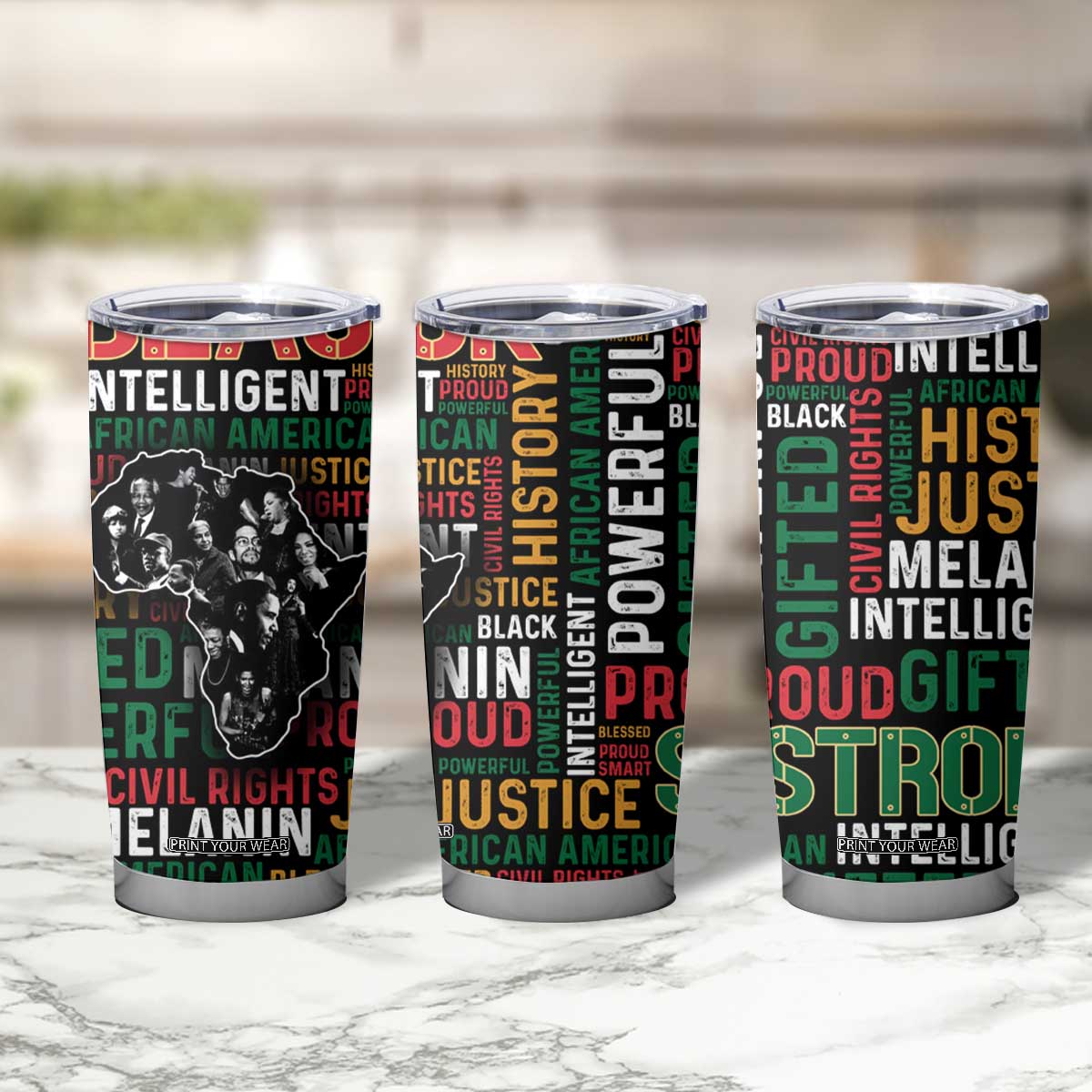 Black History Leaders Tumbler Cup MLK Malcolm X Obama Nelson Civil Rights Leaders Melanin African Pride TB09 Print Your Wear