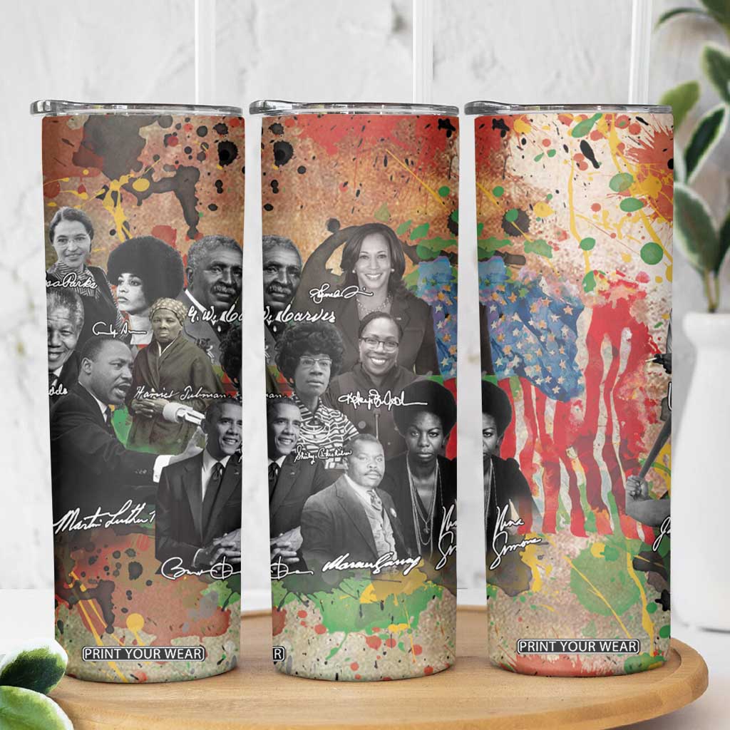 Black History Skinny Tumbler MLK Obama Kamala Malcolm X Harriet James Baldwin Black Pride TB09 Print Your Wear