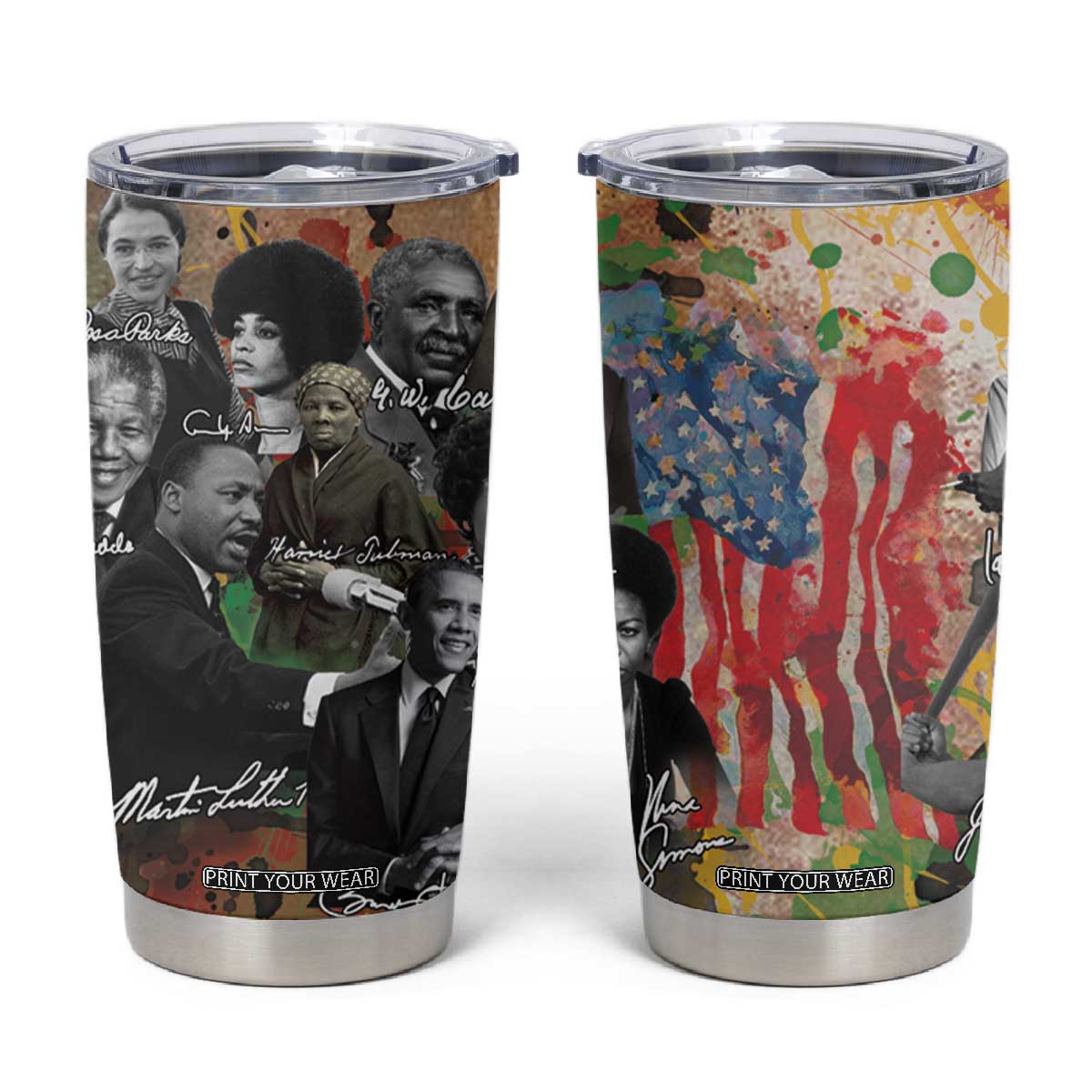 Black History Tumbler Cup MLK Obama Kamala Malcolm X Harriet James Baldwin Black Pride TB09 Black Pride Print Your Wear