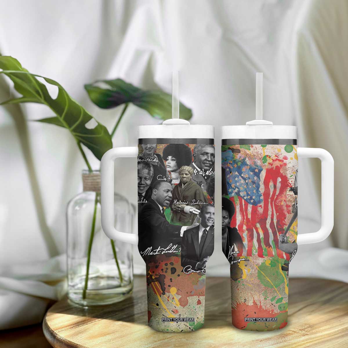 Black History Tumbler With Handle MLK Obama Kamala Malcolm X Harriet James Baldwin Black Pride TB09 Print Your Wear