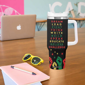 Black History Tumbler With Handle Dream Like Martin Lead Like Harriet Fight Like Malcolm Black Pride TB09 Print Your Wear