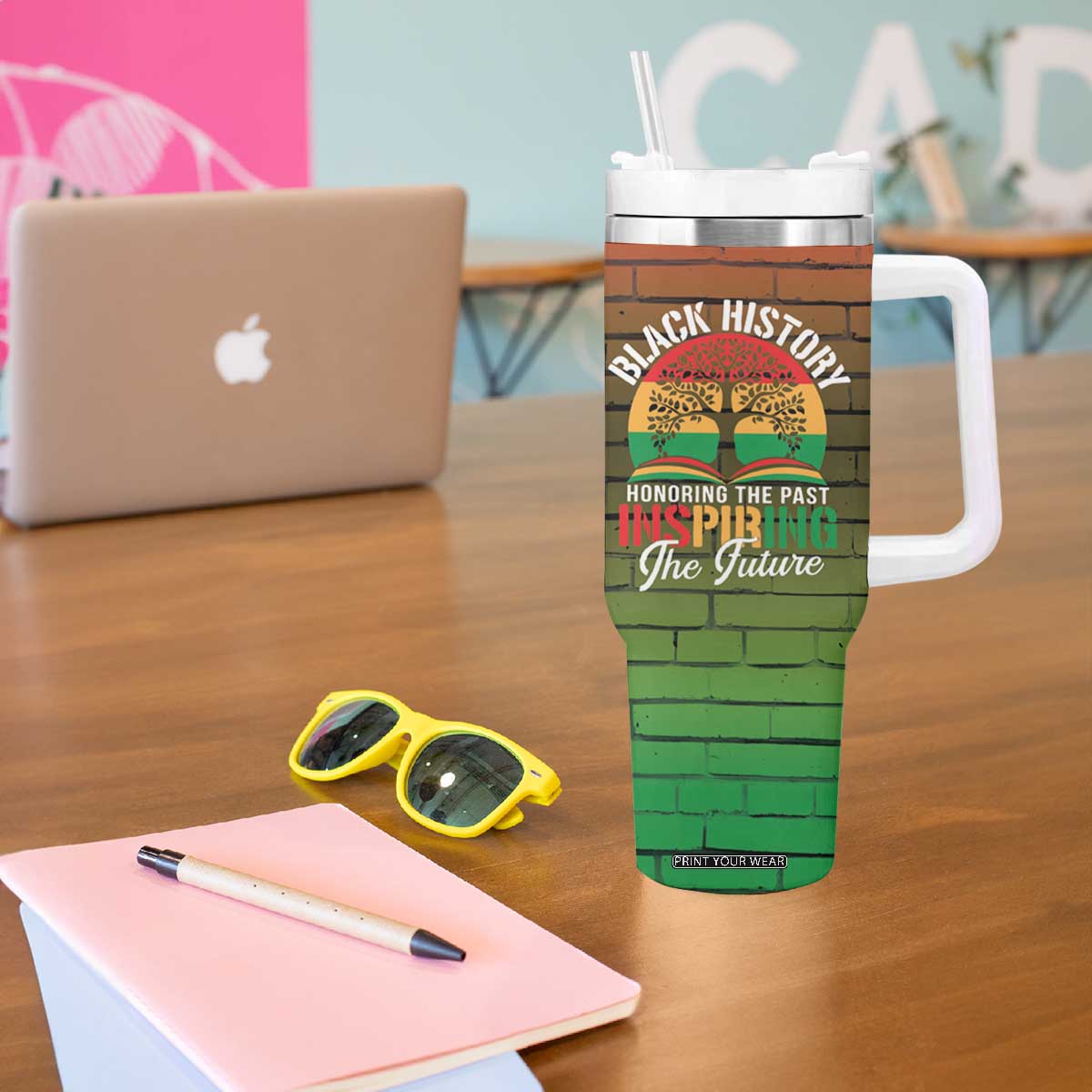 Black History Tumbler With Handle Learn It Live It Make It 365 Days A Year TB09 Print Your Wear