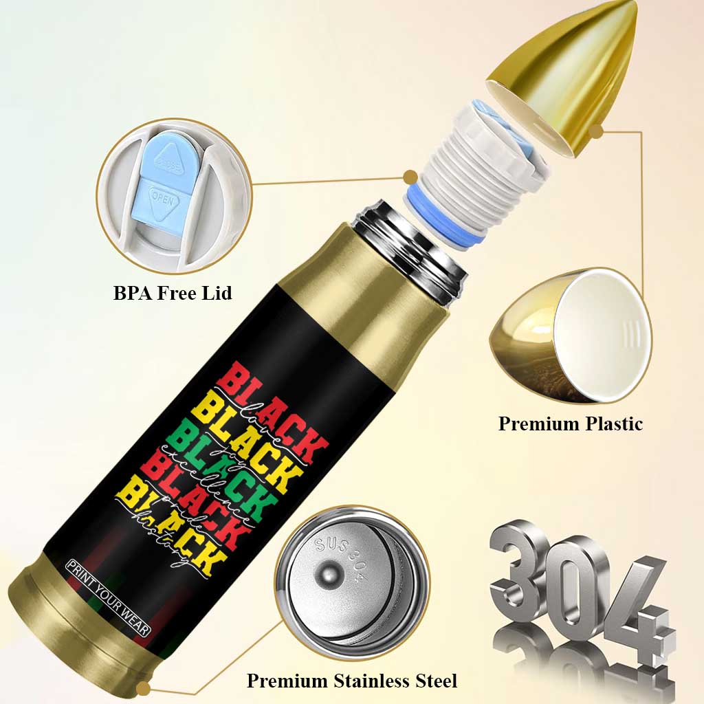 Black Pride Bullet Tumbler Black Love Joy Excellence Pride BLM Black History TB09 Print Your Wear