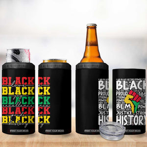 Black Pride 4 in 1 Can Cooler Tumbler Black Love Joy Excellence Pride BLM Black History TB09 Print Your Wear