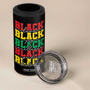 Black Pride 4 in 1 Can Cooler Tumbler Black Love Joy Excellence Pride BLM Black History TB09 Print Your Wear