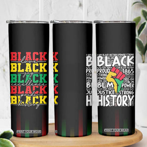 Black Pride Skinny Tumbler Black Love Joy Excellence Pride BLM Black History TB09 Print Your Wear