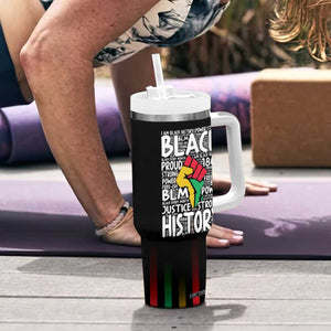 Black Pride Tumbler With Handle Black Love Joy Excellence Pride BLM Black History TB09 Print Your Wear