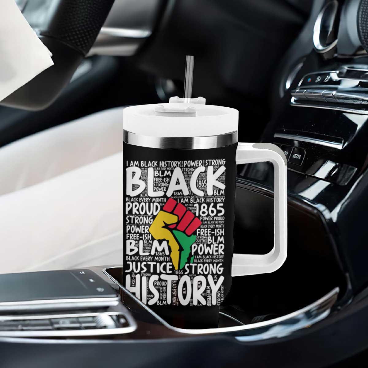 Black Pride Tumbler With Handle Black Love Joy Excellence Pride BLM Black History TB09 Print Your Wear