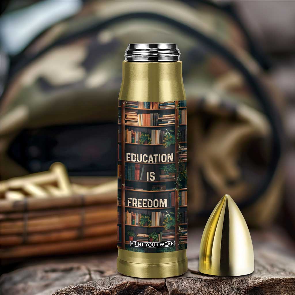 Black Educator Bullet Tumbler Education Is Freedom Bookish Black History TB09 Print Your Wear