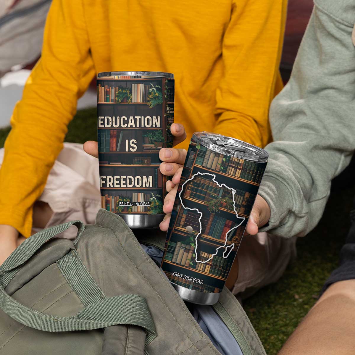 Black Educator Tumbler Cup Education Is Freedom Bookish Black History TB09 Print Your Wear