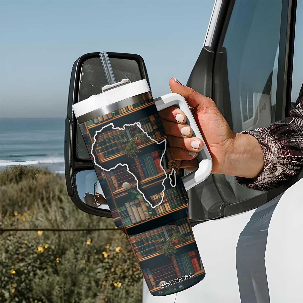 Black Educator Tumbler With Handle Education Is Freedom Bookish Black History TB09 Print Your Wear