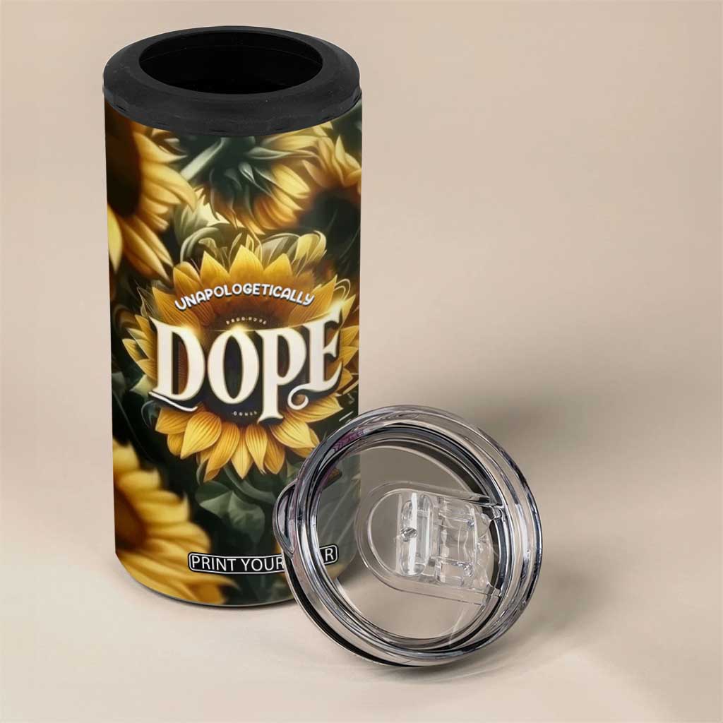 Black Women 4 in 1 Can Cooler Tumbler Unapologetically Dope Pretty Melanin Pride TB09 Print Your Wear