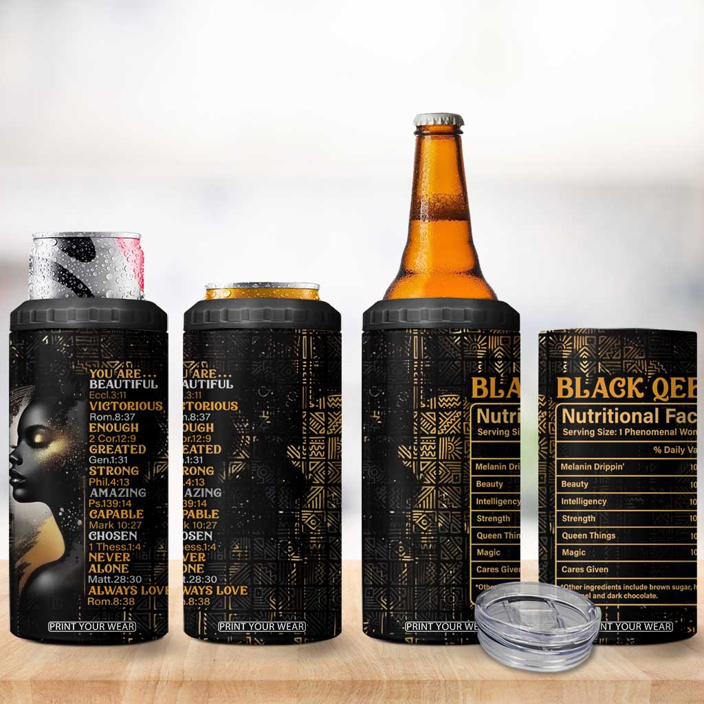 Black Women Inspire 4 in 1 Can Cooler Tumbler African Queen Beautiful Victorious Enough Gift For Her TB09 Print Your Wear