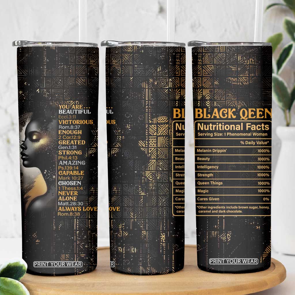 Black Women Inspire Skinny Tumbler African Queen Beautiful Victorious Enough Gift For Her TB09 Print Your Wear