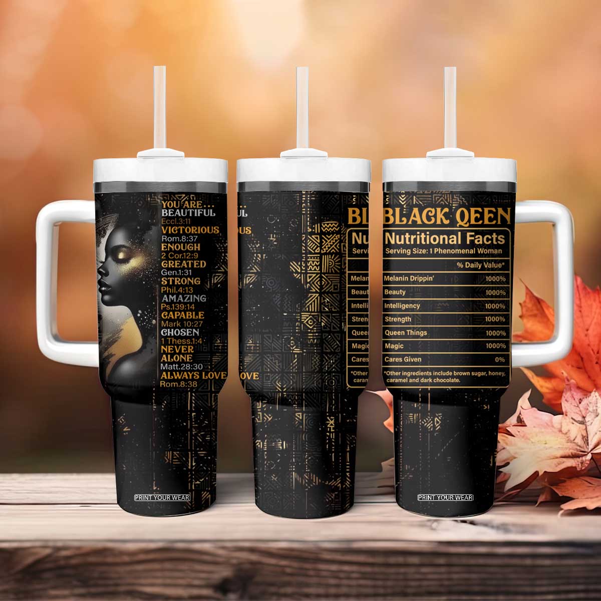 Black Women Inspire Tumbler With Handle African Queen Beautiful Victorious Enough Gift For Her TB09 Print Your Wear