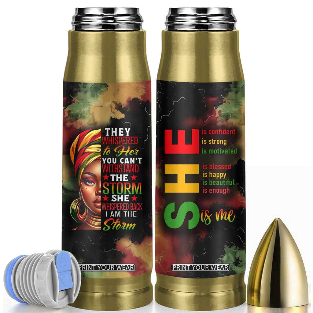 Black Women Bullet Tumbler Confident Strong She Is Me Gift For Her TB09 Pan-African Print Your Wear