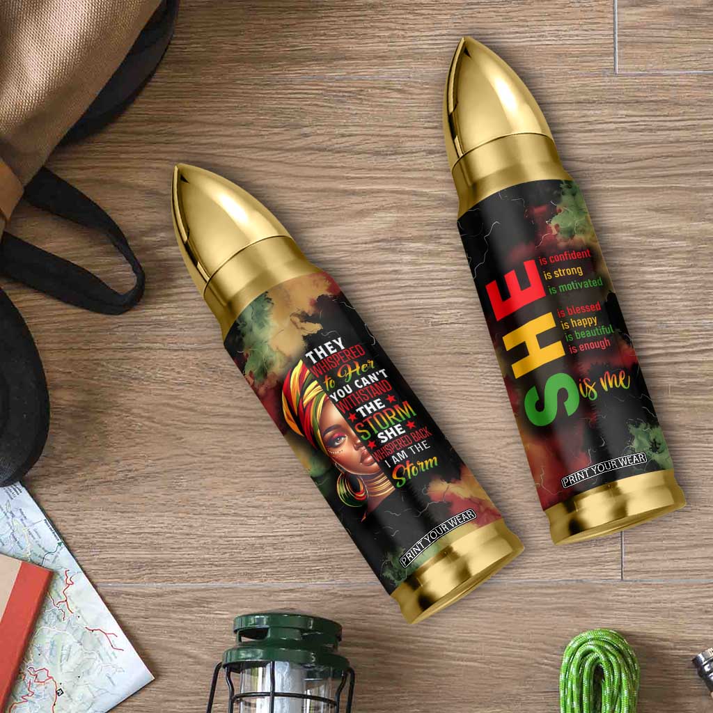 Black Women Bullet Tumbler Confident Strong She Is Me Gift For Her TB09 Print Your Wear