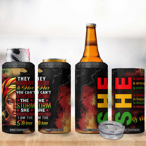 Black Women 4 in 1 Can Cooler Tumbler Confident Strong She Is Me Gift For Her TB09 Print Your Wear
