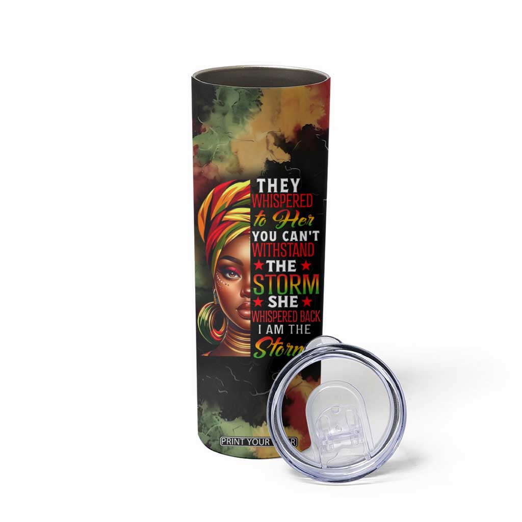 Black Women Skinny Tumbler Confident Strong She Is Me Gift For Her TB09 Print Your Wear