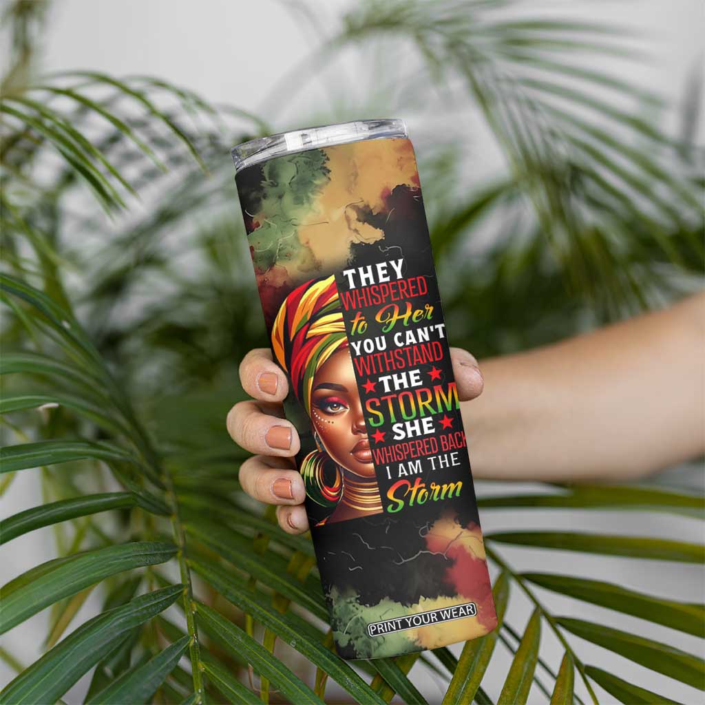 Black Women Skinny Tumbler Confident Strong She Is Me Gift For Her TB09 Print Your Wear