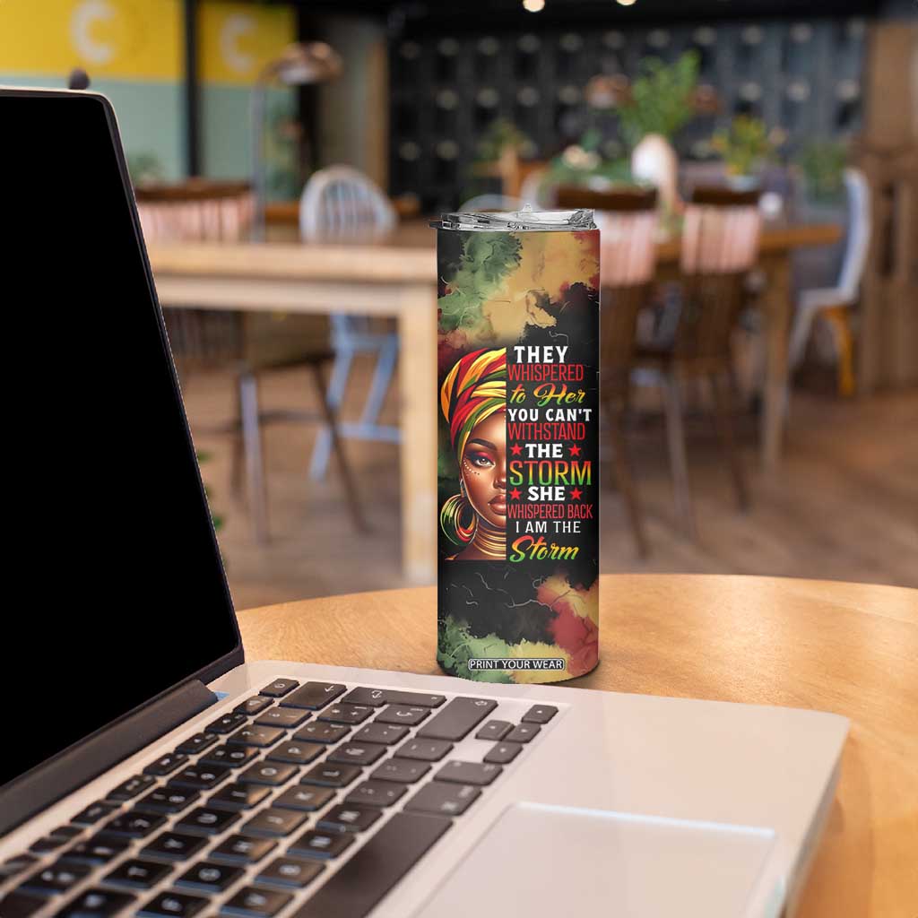 Black Women Skinny Tumbler Confident Strong She Is Me Gift For Her TB09 Print Your Wear