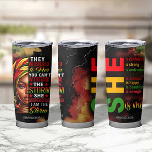 Black Women Tumbler Cup Confident Strong She Is Me Gift For Her TB09 Print Your Wear