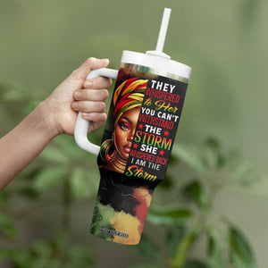 Black Women Tumbler With Handle Confident Strong She Is Me Gift For Her TB09 Print Your Wear
