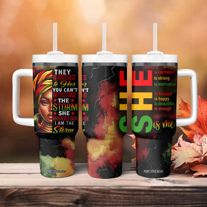 Black Women Tumbler With Handle Confident Strong She Is Me Gift For Her TB09 Print Your Wear